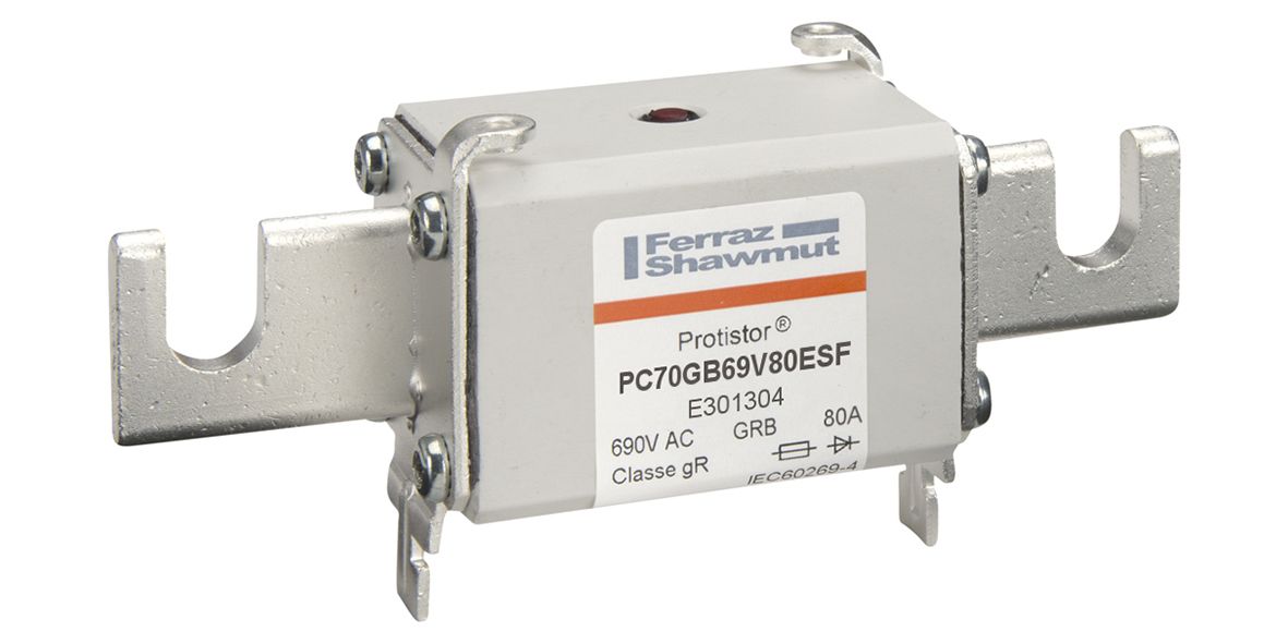 E301304 - Protistor SB fuse-link gR, 690VAC, size 70, 80A, ESF bolted connections